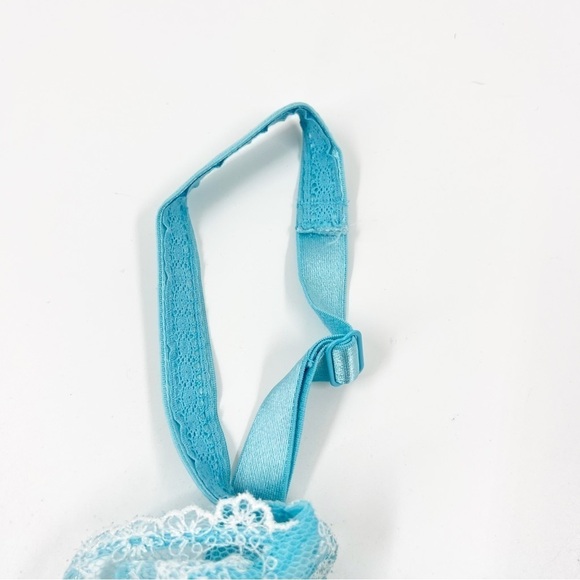 ✅ ADORE ME TURQUOISE AND WHITE LACE BRA WITH UNDERWIRE SIZE 34D - Picture 4 of 7